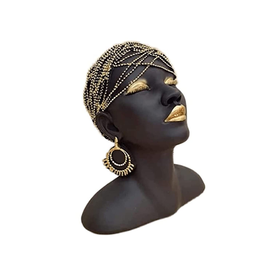 African Statues and Sculptures, African American Female Bust Sculptures, Creative Resin Statues for Living Room Room Coffee Table Shelf Decoration By Julia Store