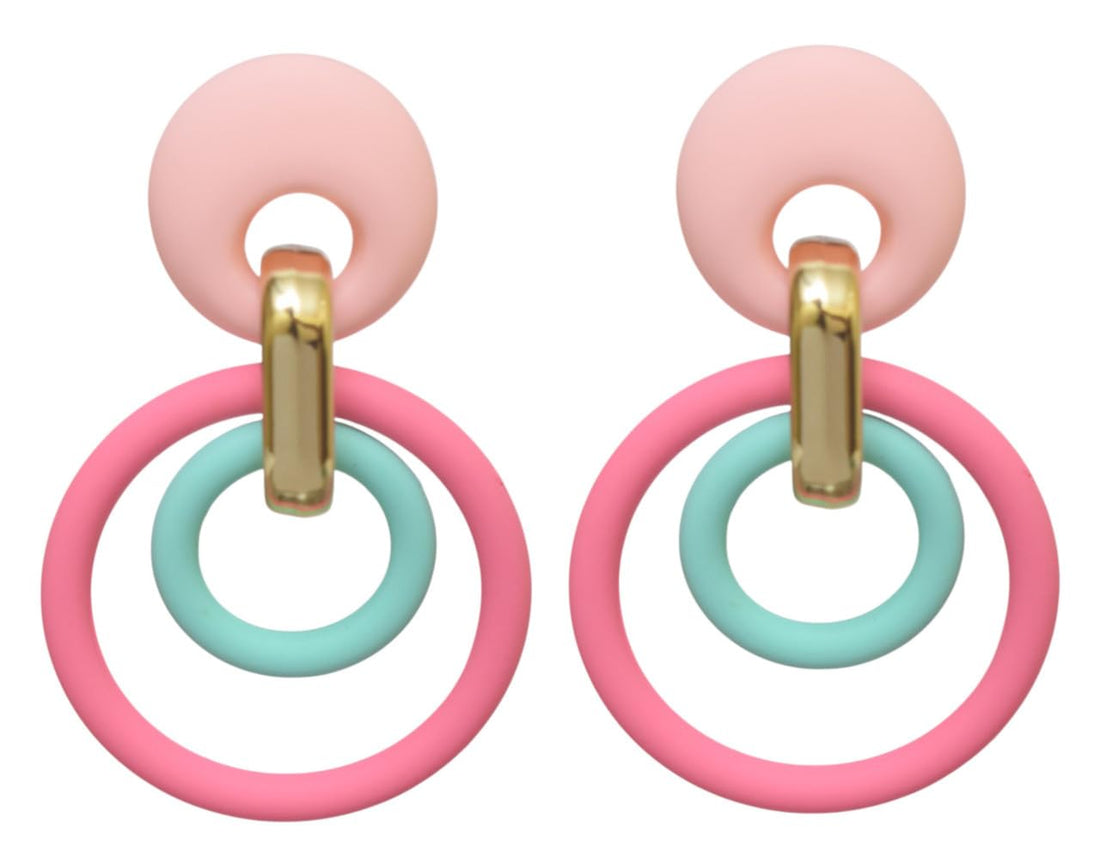 Daphne Circles Earring For Girls - Multicolor - 1250