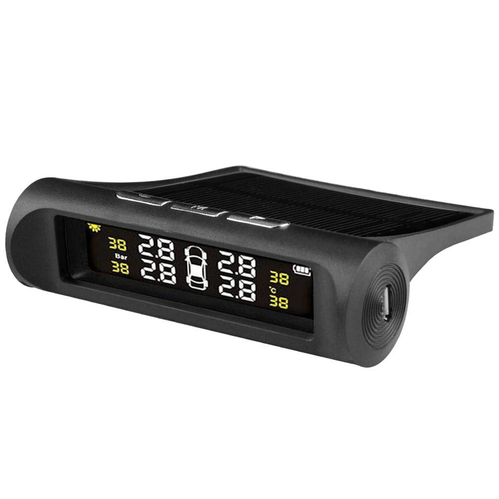 Solar Power Wireless LCD TPMS Tire Pressure Monitor System with 4 Sensors (External Sensors)