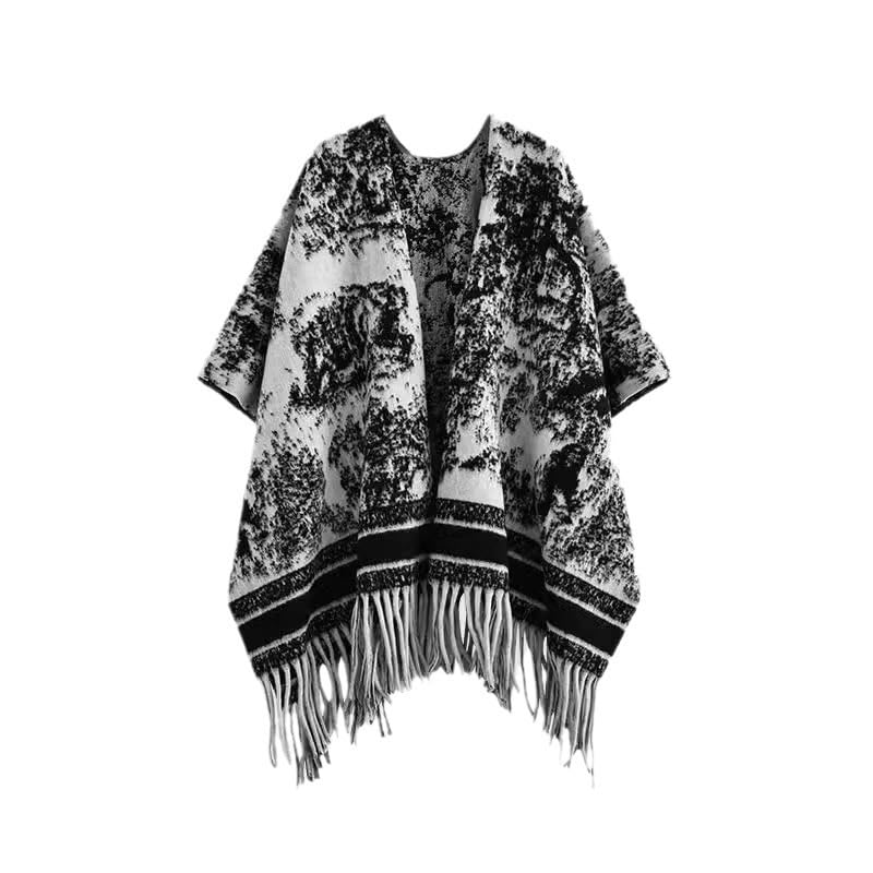 Luxury Women's Cashmere Blend Shawl – Elegant Pashmina with Unique Design Ink Wash – A Touch of Distinction and Light Elegance for All Occasions