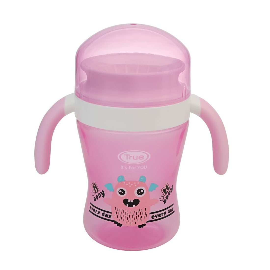 True 360 cup 12+m 240ml with handles & cover PINK