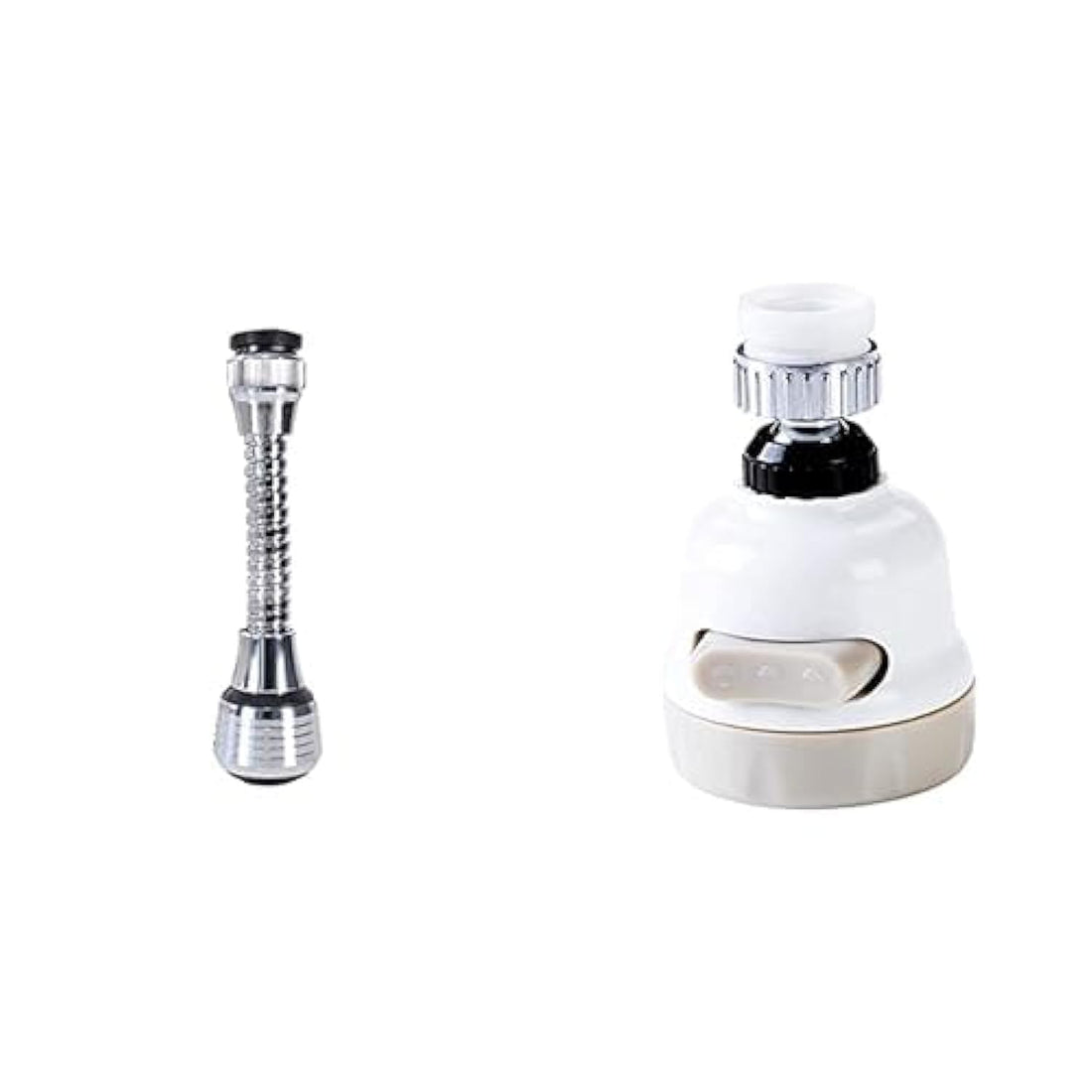 360° Rotary Filter Nozzle Water Tap Extending Connection Water Head Connector Nozzle Splash Proof + 360 Rotate Water Tap Filter Faucet Splash-proof Faucet Tap Water Purifier Filter (Beige)