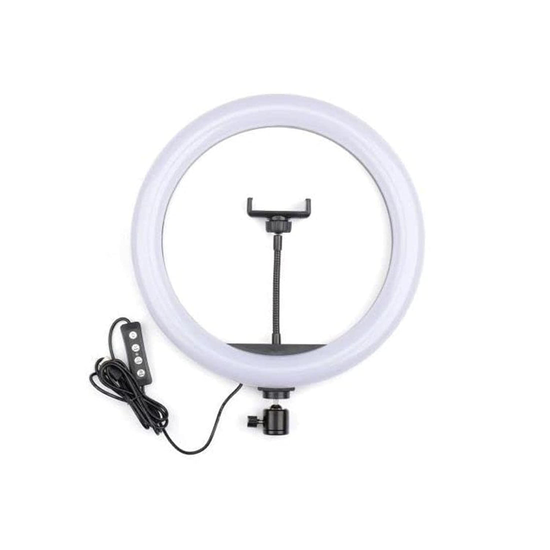 Plastic Ring Light With Four Modes And USB Cable For Mobile 32 CM - Black
