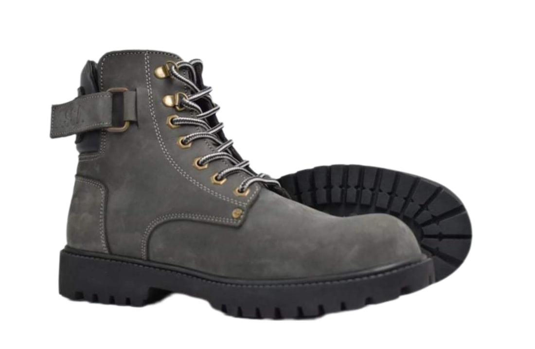Asa Genuine Leather Safety Shoes Multicolor (Grey, 45)
