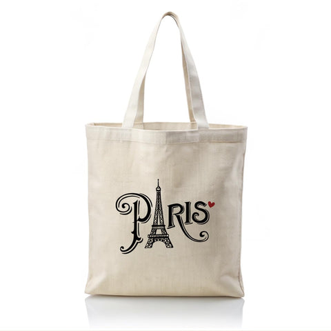 Canvas Tote Bag, Canvas Handbag Aesthetic For Women, Reusable Tote Bag, Paris Travel Souvenir Gifts, Birthday Friendship Gifts For Women, Leisure Vacation, Work, Color, Medium