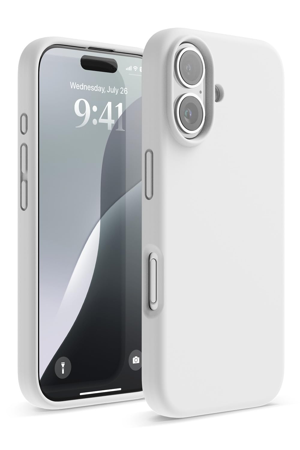 [elago] iPhone 16 Silicone Case, Shockproof, Wireless Charging Compatible, White