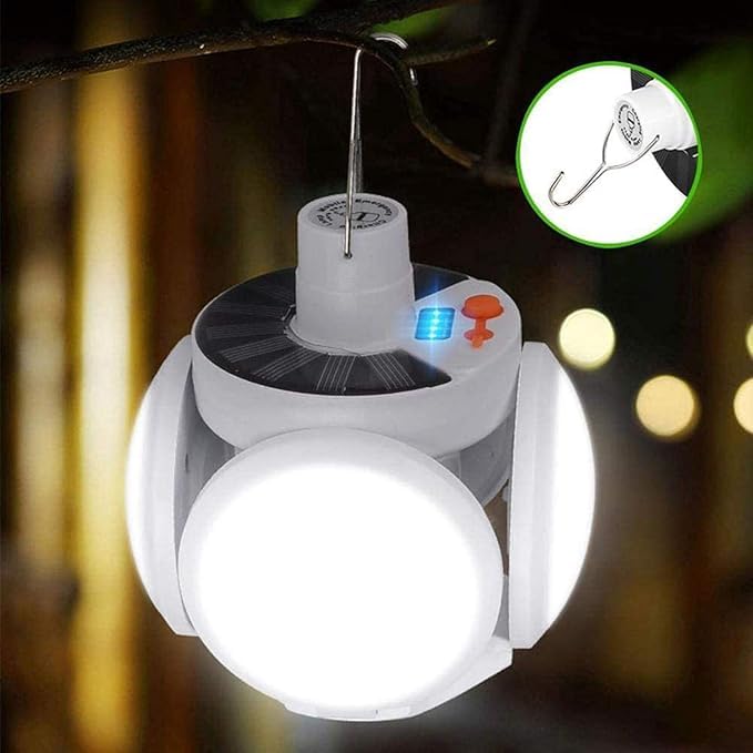 Dollar for Improt Camping lantern, portable lamp for outdoor places, camping, patio, garden and barbecue, lighting levels, with a hanger and five lamps, a suitable gift, one piece