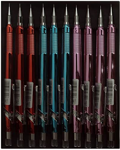 Mechanical Pencil 10 Pieces .9 mm - Multi Color