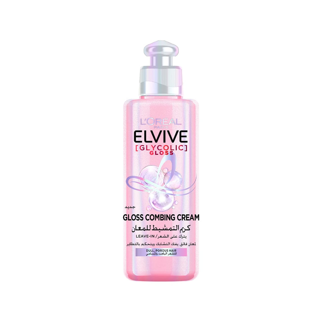 L’Oréal Paris Elvive Glycolic Gloss Combing Leave in Cream with Glycolic Acid for Dull and Porous Hair 200ML