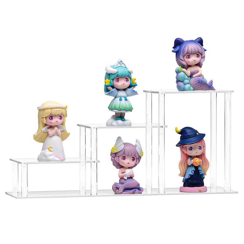 Best Media 3-Tier Clear Acrylic Display Riser Stand Shelf for Collectibles, Cupcakes, Perfumes and Jewelry Organizer - Model 3