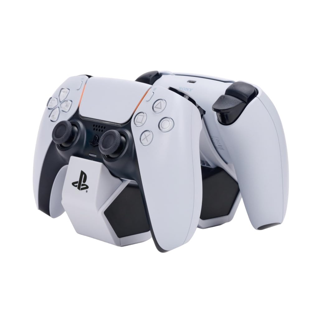BDA PowerA Dual Charging Station for 2 DualSense Wireless Controllers, Dual Charger for Sony Playstation 5 Gamepad (Gray/Black)