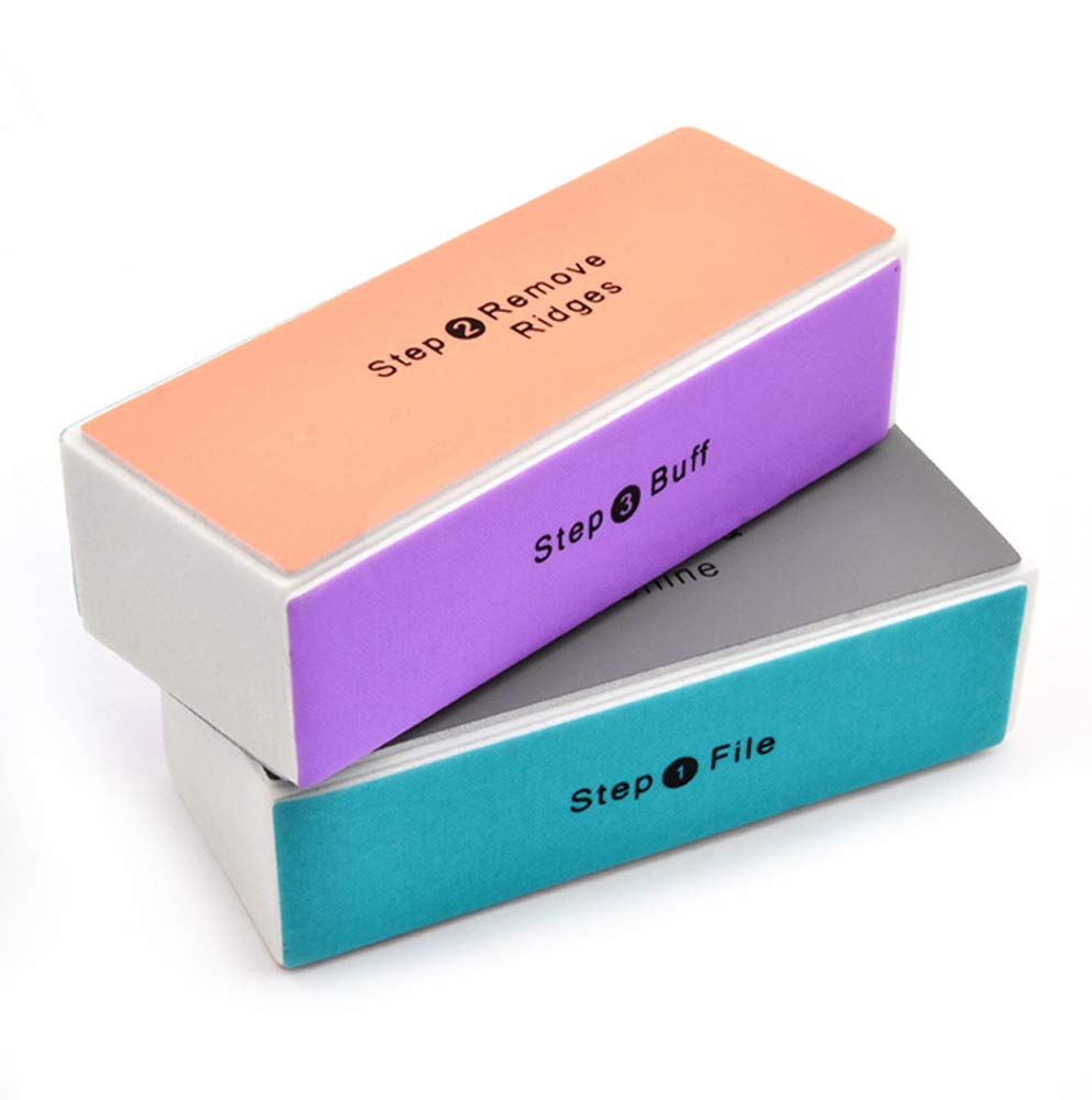 Spaceshoop 4-Way Nail Buffer Block, Polishing Manicure & Pedicure Tool, Random Color