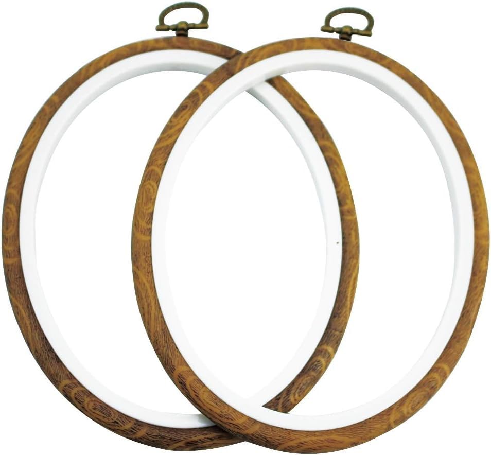guofa Imitated Wooden Embroidery Hoop Set (3in x 3.8in, 2 Pieces)