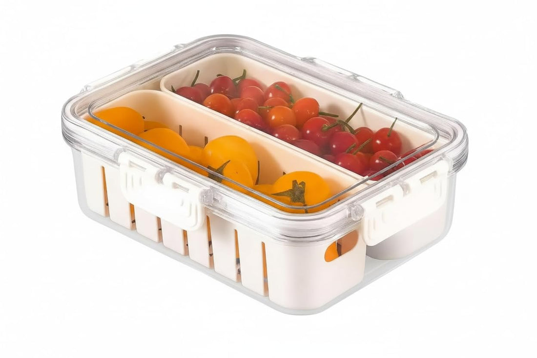 Home Care XX-2472 2-Box Acrylic Fridge Organizer Compact Kitchen Storage, Pack of 1 - Clear Acrylic
