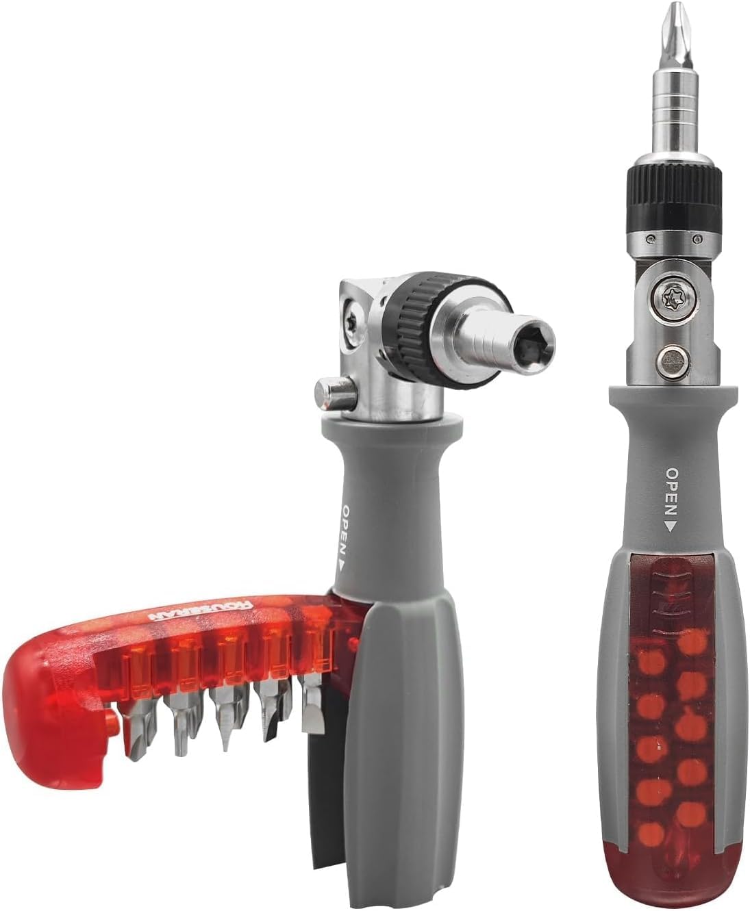 10 in 1 Ratcheting Screwdriver, Multi-Bit Precision Tool with 90 Degree Adjustable Head, Professional Nut Driver for Home Repair and DIY Projects