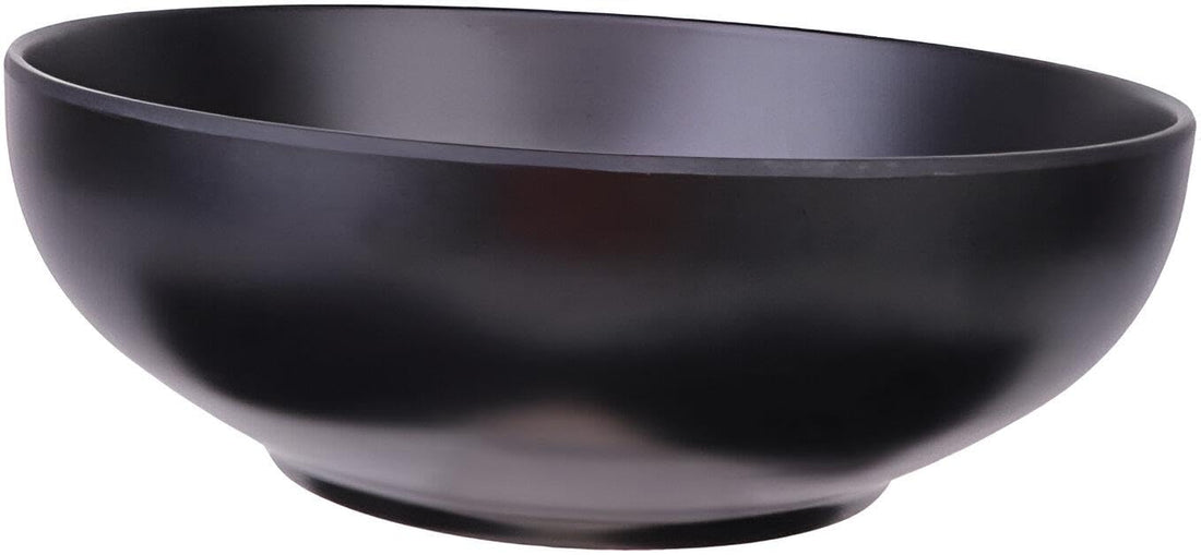Melamine Bowl, Large Black Serving Bowls, Durable Mixing Bowls, Healthy Japanese Style Melamine Bowl, Japanese Ramen Bowl, Round Melamine Ramen Bowl, Noodle Soup Bowl (1pc Small)