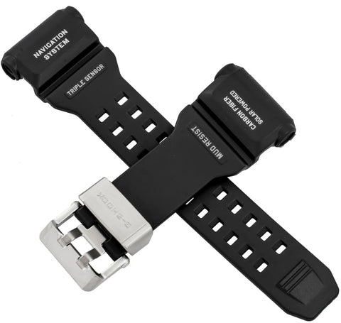 Compatible with Skimi 1637 Watch Band, PU Rubber, Waterproof, Stainless Steel Buckle, Black