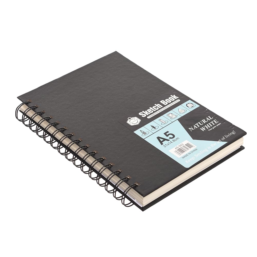 Keep Smiling A5-003 Spiral Sketch Book For Quick Sketching & Drawing 21 * 14.8cm - White