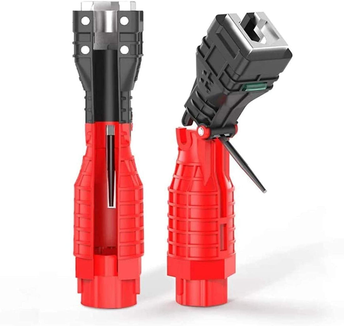 18 in 1 Faucet and Sink Installer, Multi-Purpose Wrench Plumbing Tool, Water Pipe Wrench for Toilet Bowl/Sink/Bathroom/Kitchen Plumbing Red