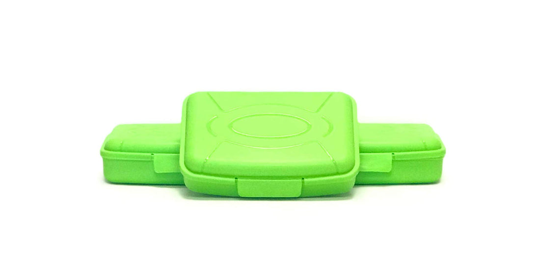 Mintra Home Utility Boxes - 375ml LIME 3pk - (6.5inW x 4.25inD x 1.5inH) - great utility box, storage box for pencils, pens, crafts and other small items