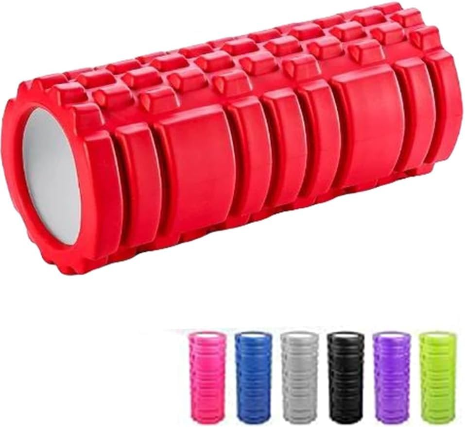 High Density Muscle Massage Foam Roller – Foam Roller for Post-Workout Recovery and Pain Relief – Ideal for Yoga, Gym and Physical Therapy – Light and Easy to Carry (Red, 33cm)