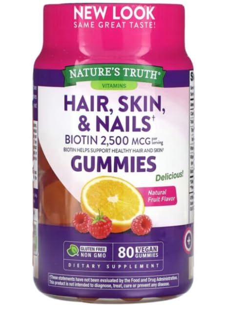 Premium Vital Hair Skin & Nails with – 80 Vegan Gummies Vitamin Bundle Pure Natural Fruit Bioactive Essential Micronutrient Formulation Engineered for Daily Routine Balance