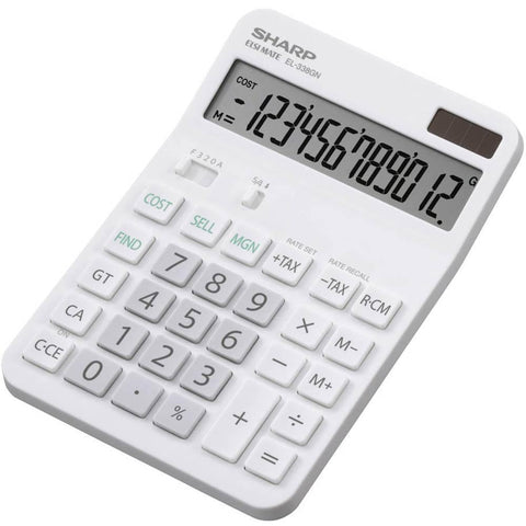 SHARP 12-digit Cost/Sell/MGN & Tax Electronic Calculator EL-338GN