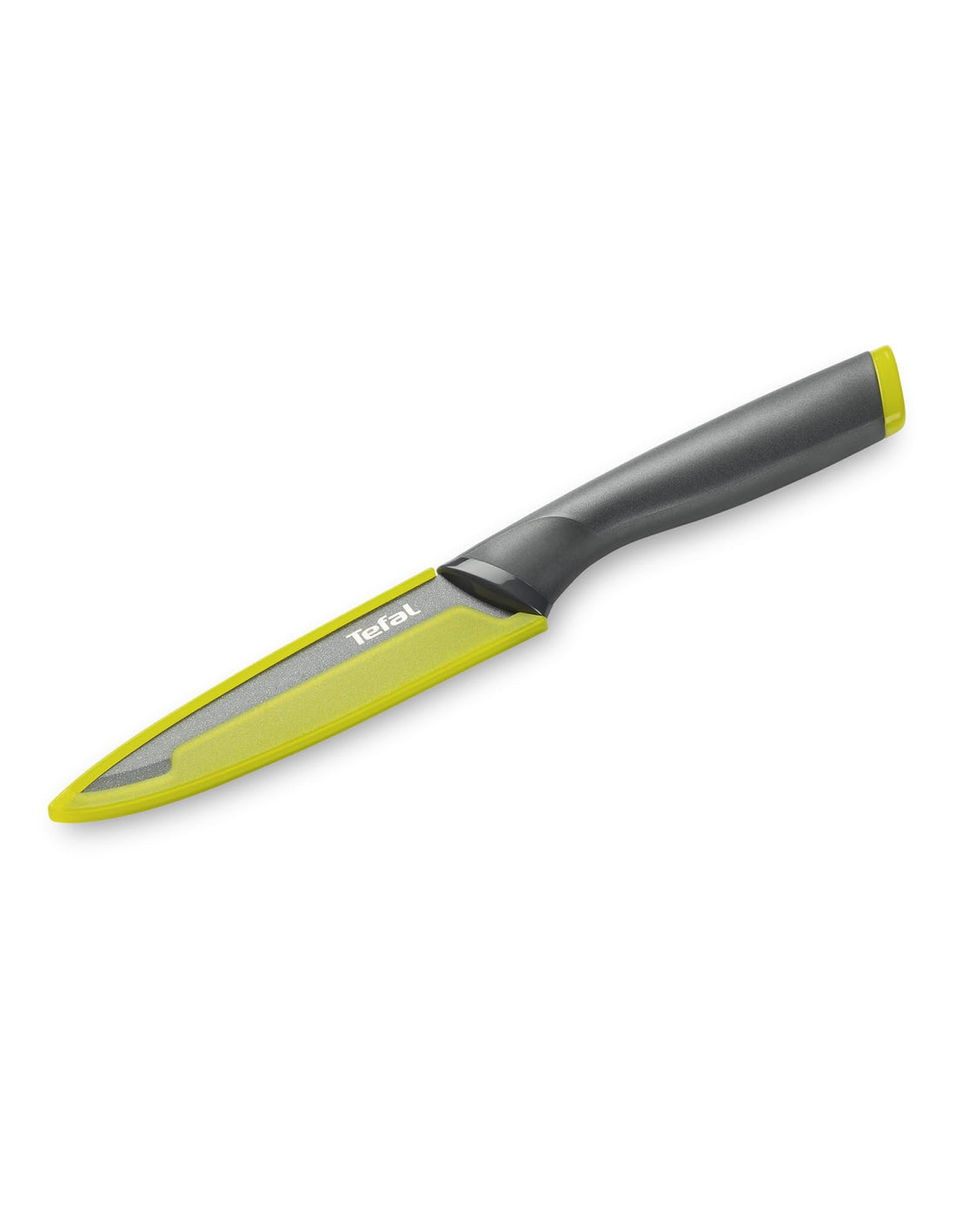 Tefal Fresh Kitchen Utility Knife with Cover, 12 cm, Grey/Yellow - K1220704