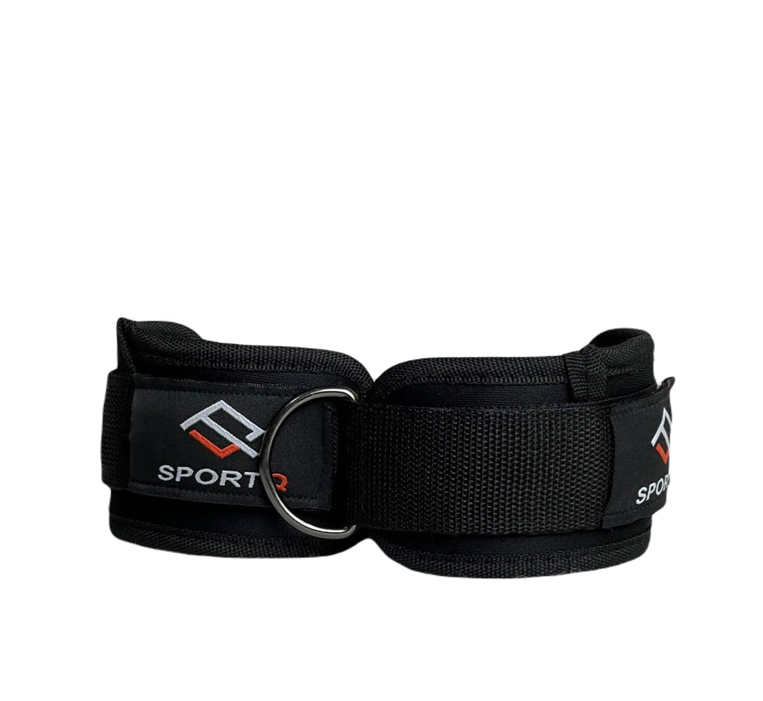 SportQ Ankle Straps for Cable Machines - Padded Gym Straps for Kicks, Leg Exercises, Leg Extensions, Hip Abductors for Men and Women, Double Steel D-Ring, Neoprene Support