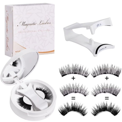 Magnetic Eyelashes with Applicator Daily Wear Reusable Magnetic Eyelashes Natural Look No Glue Needed Magnet Lashes Soft with Applicator Easy to Apply and Remove (N3)