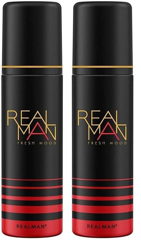 Real Man Fresh Mood Body Spray for Men 150 ml (Pack of 2)