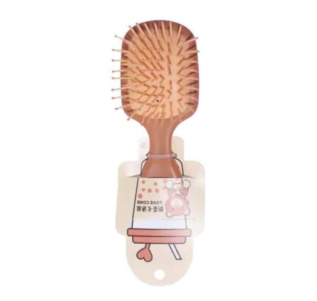 Mini Paddle Hair Brush with Mirror, Compact Special for children -B19 (dark brown)