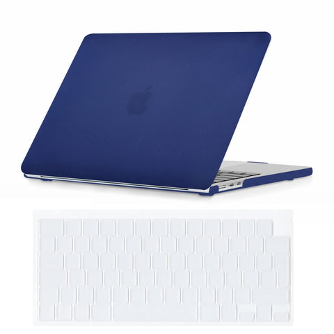 Se7enline Compatible with 13 inch MacBook Air M2/M3/M4 2022-2025 Case for Mac Air 13.6-inch Model A2681/A3113/A3240 M2/M3/M4 Chip Laptop Protective Hard Shell Case with Keyboard Cover Skin,Navy Blue