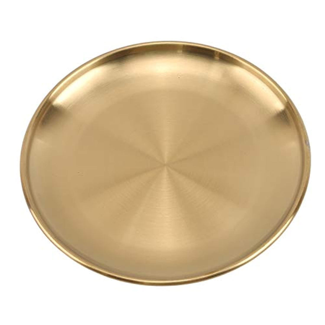 Dinner plate European Style Dinner Plates Gold Dining Plate Serving Dishes Round Plate Cake Tray Western Steak Round Tray Kitchen Plates Christmas Dinner Plates ( Color : Gold , Plate Size : 14cm )