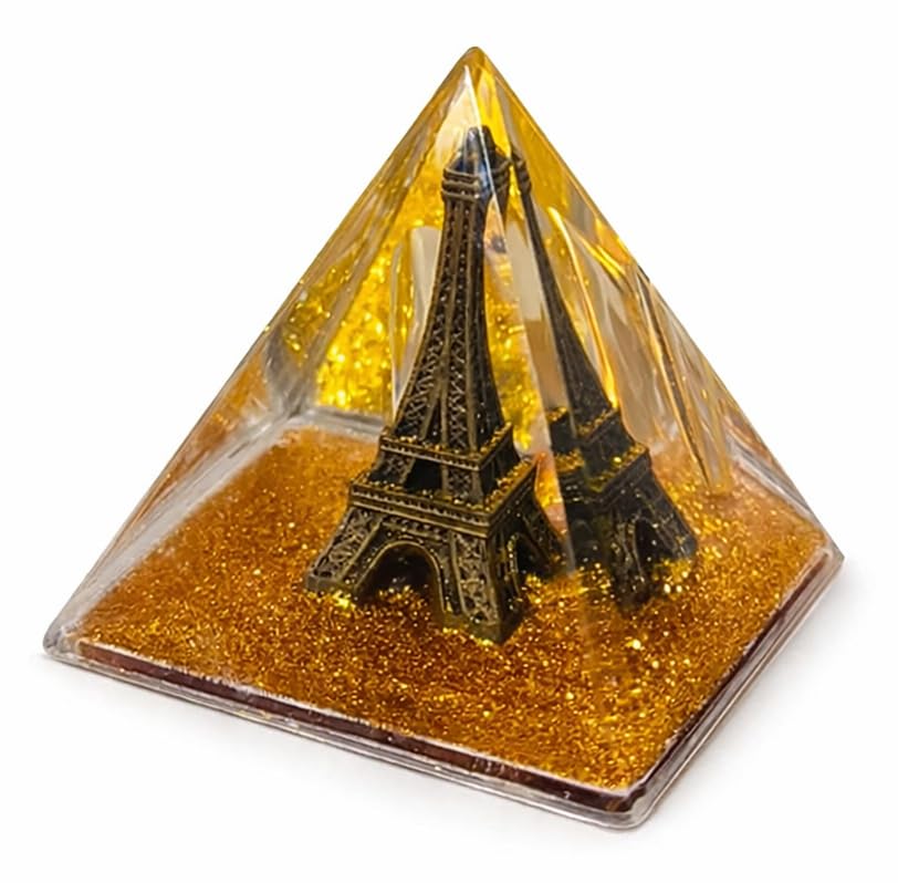 Clear Crystal Eiffel Tower – Luxury 3D Figurine for Home Office Decor, Elegant Table and Shelf Accessory Gift for Travel Enthusiasts (Gold)