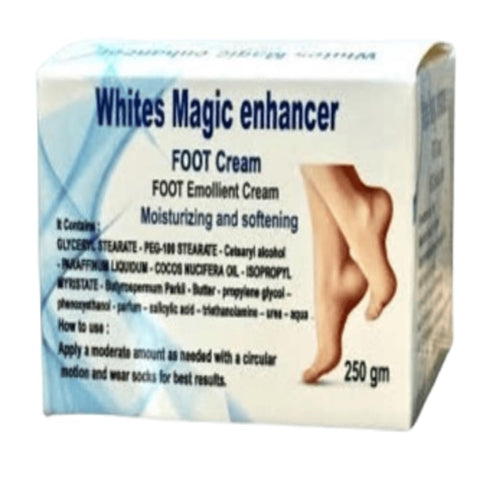 Whites Magic Enhancer Moisturising Foot Cream, 250 gm, Softening and Emollient وايتس ماجيك كريم لتشققات الكعبين وترطيب القدمين