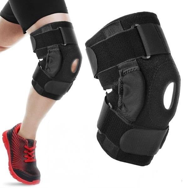 Open Patella Stabilizer Knee Brace with Aluminum Double Stabilizer Hinges - Adjustable Neoprene Padded Compression Sleeve Support for Meniscus Tear, ACL, Knee Pain (3XL)