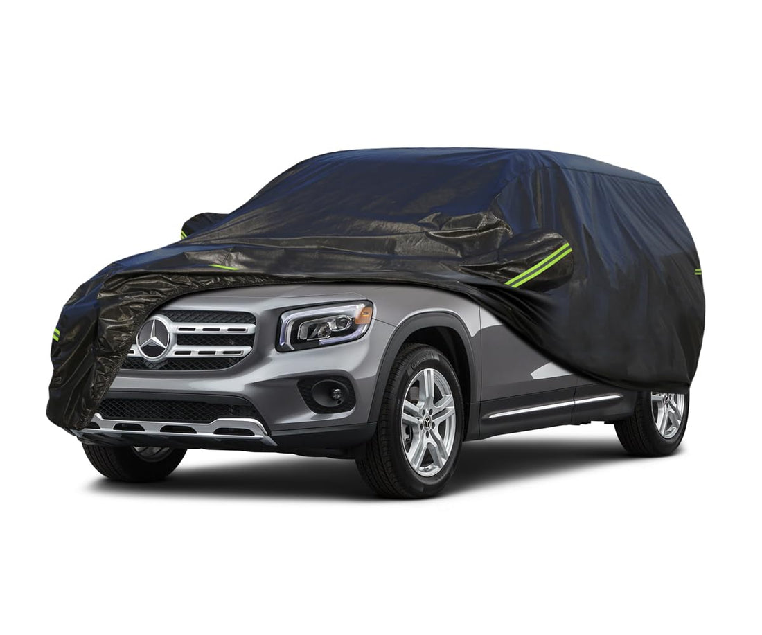 KouKou Waterproof SUV Car Cover Suitable for Mercedes Benz GLB Class from 2019 to 2024, 6 Layers Windproof All Weather Waterproof Outdoor Cover Sun Rain UV Dust Snow Protection. Black