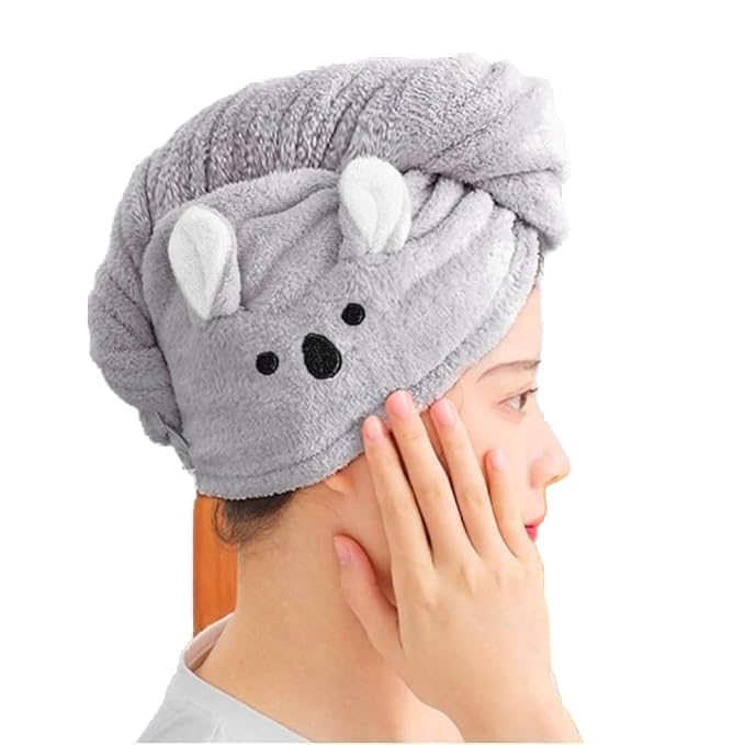 Microfiber Drying Wet Hair Bonnet Super Absorbent Bonnet for Long Thick Curly Hair Quick Dry Caps for Women - (Random Color)