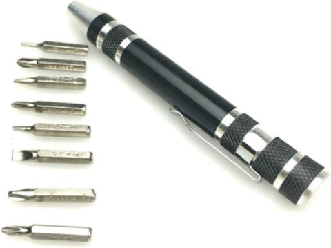 8-in-1 Precision Screwdriver Set with Magnetic Bits Portable Pen Style Tool Kit for Electronics Repair Eyeglasses Watches and Small Gadgets