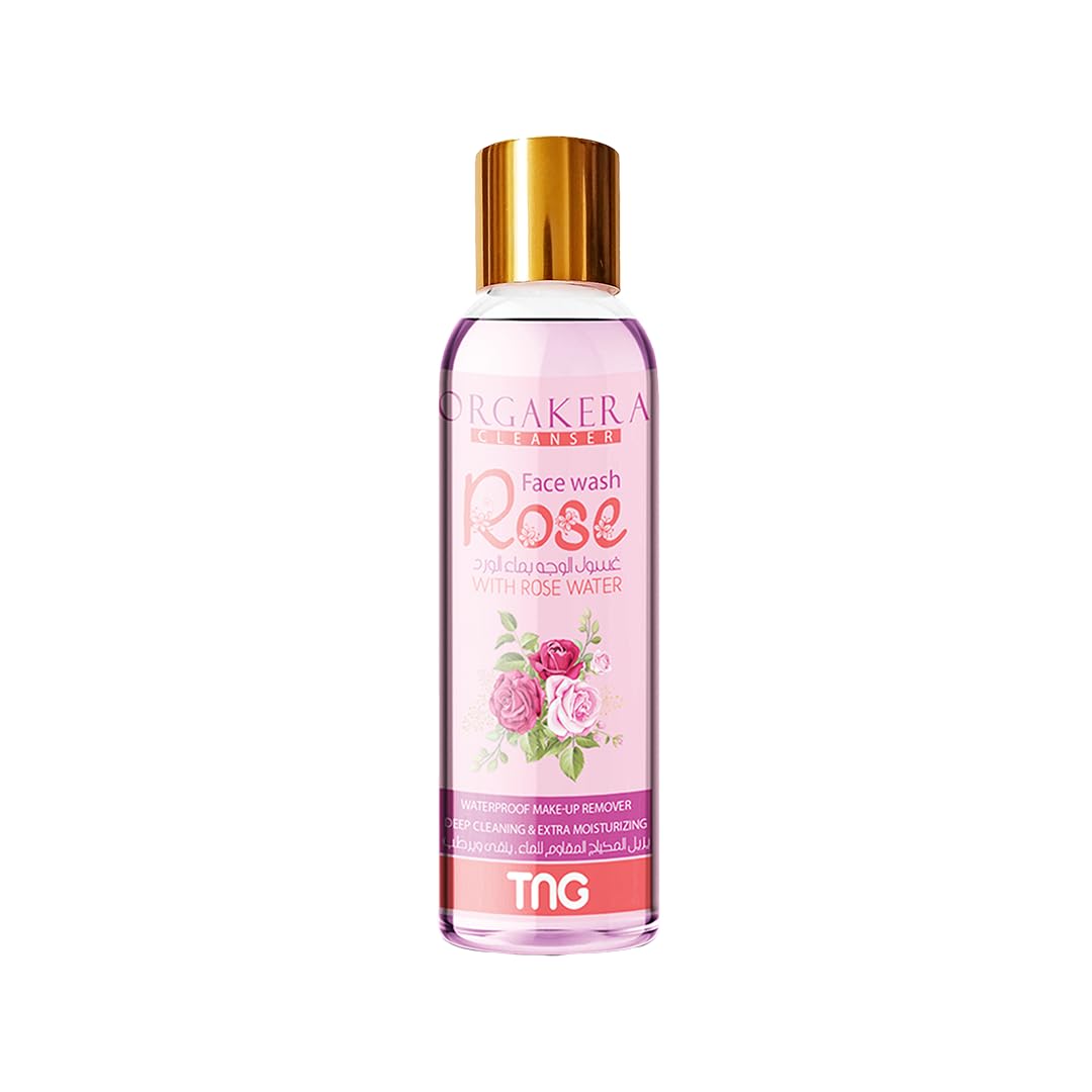 Orgakera cleanser face wash with rose water waterproof make-up remover deep cleaning & extra moisturizig-250ml