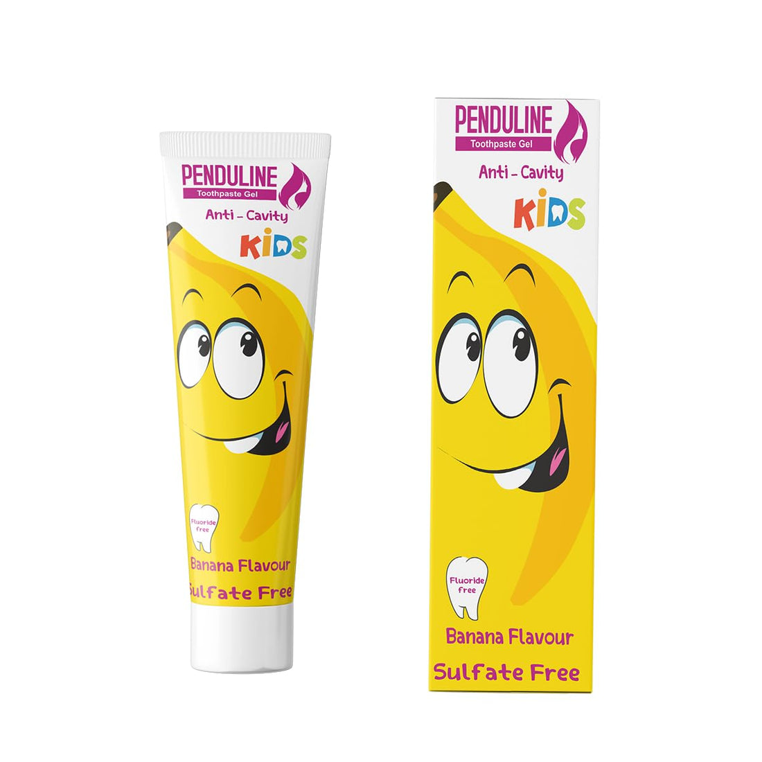 Penduline kids toothpaste gel 75 ml | Safe from 2 years old | banana | Free fluoride | Free sulfites