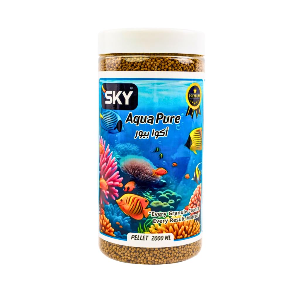 Sky Aqua Pure Fish Eater 2000ml | Bilt Pellets Does Not Sour Aquarium, Premium Highly Digestive Formula to Reduce Waste, for All Aquarium Fish