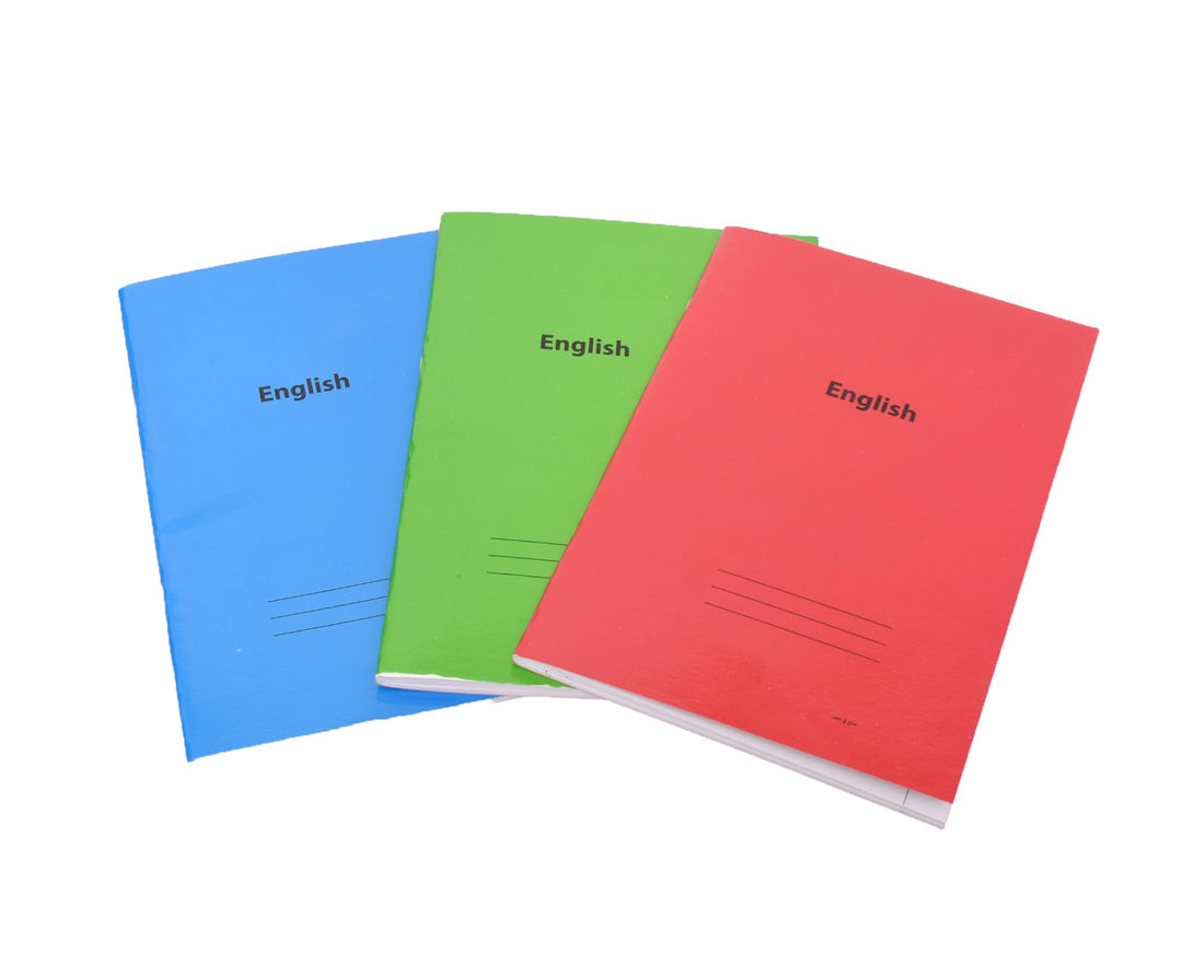 Elmaayergy Set Of 3 Pieces Of Double Lined A5 English Notebooks, 60 Sheets, 58 Grams, 22.5 * 16 CM, Suitable For Any Setting, From Office To School - Multi Colour