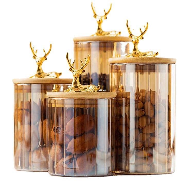 1 Piece Amber Glass Jar Airtight Multipurpose Jar Storage Jar with Lid for Tea and Tangerine Peel Assorted Cereal Storage Bottle (730ml)