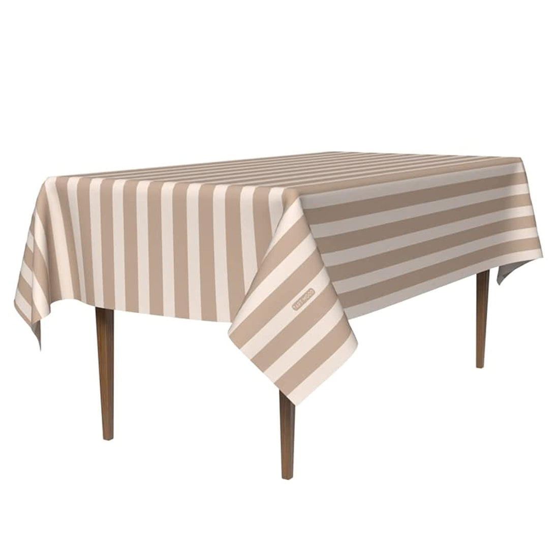 ART MOOD HOME Waterproof Polyester Fabric Lines tablecloth waterproof Beige *White 140x300 CM