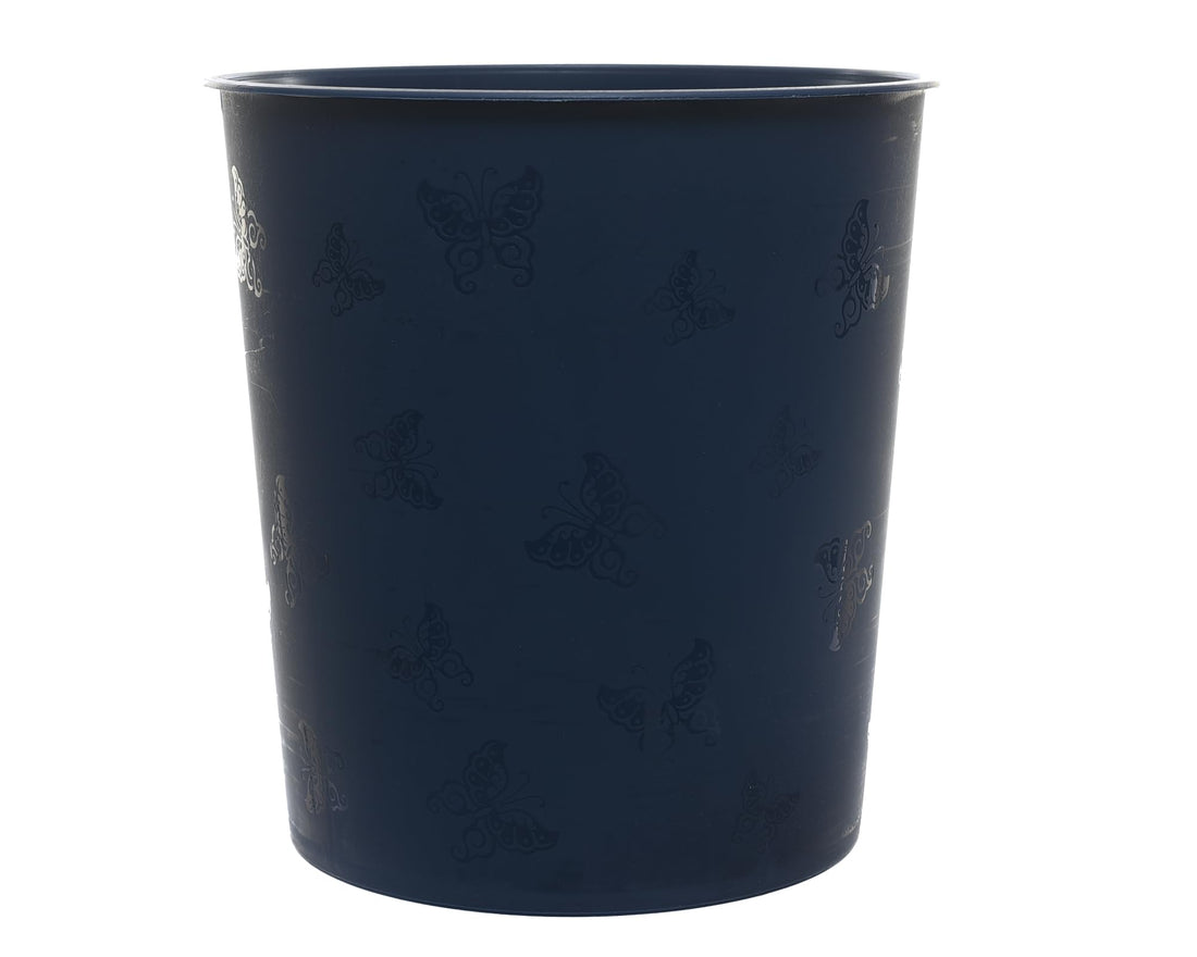 Al-Hazaz Plastic Butterfly Elegant Laundry & Storage Basket Large Decorative Ventilated Hamper with Handles - Navy