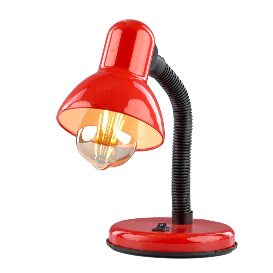 Oops Adjustable Desk Lamp with Clip – Flexible Arm for Convenient Lighting – Perfect for Study, Reading, and Work – Sleek and Modern Design – Red