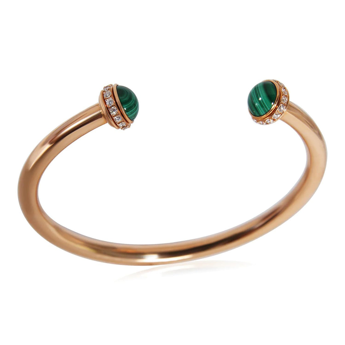 18K Gold Piaget Possession Malachite Diamond Adjustable Women's Love Valentines Bangle cuff bracelet By Julia Store