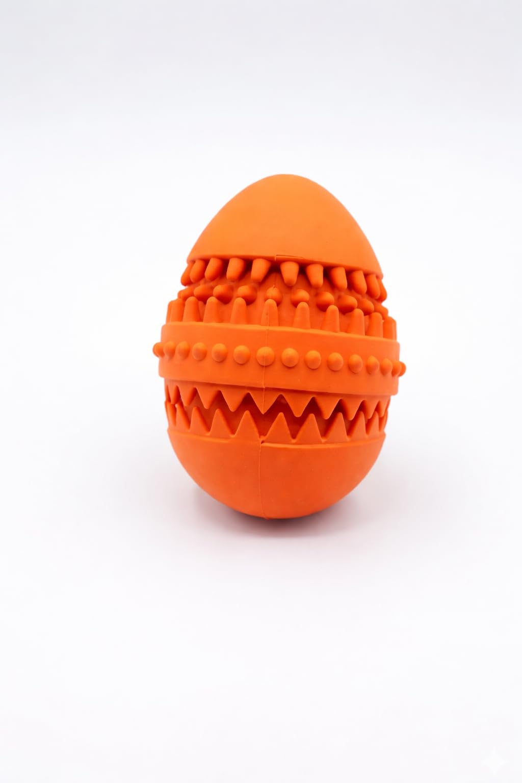 Dog Teeth Cleaning Toy Ball, Rubber Dental Chew Toy with Textured Surface for Interactive Play (Orange)